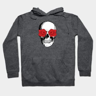 Skull and Roses | Skull and Flowers | Skulls and Skeletons | Vintage Skulls | Red Roses | Hoodie